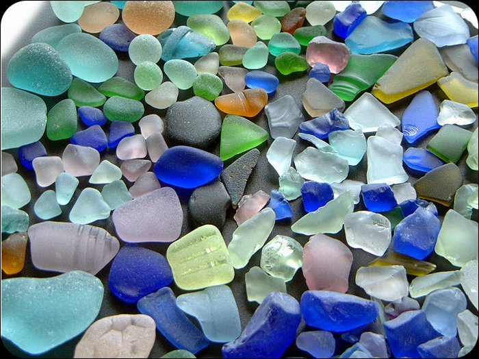 Sea Glass Diamonds Shaped by the Waves