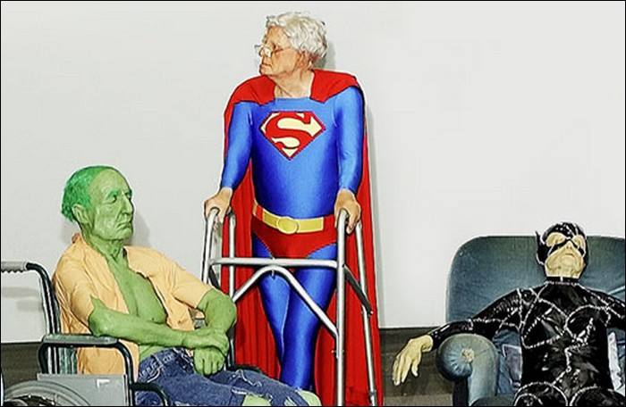 Retired Superheroes in nursing home
