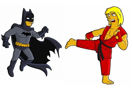 Superheroes from Springfield: Batman’s a little yellow
