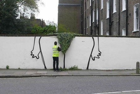 You see some plants, Banksy sees some art :)